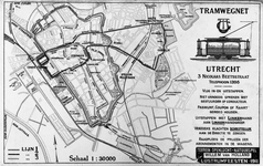 86542 Kaart van Utrecht met het net van tramwegen van het G.E.T.U.